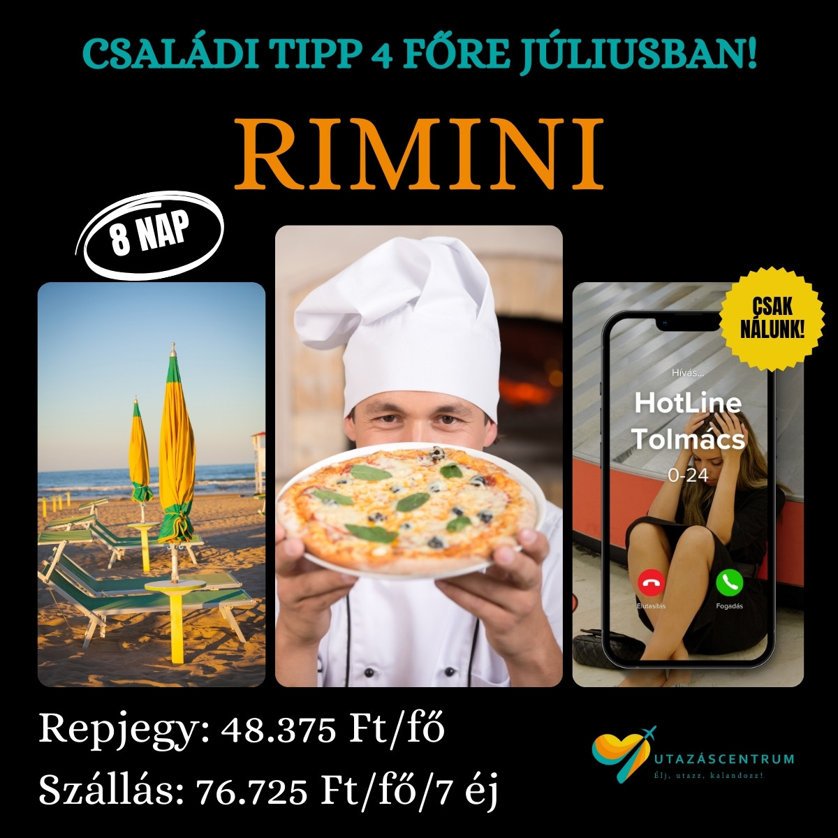 Rimini nyaralás Olaszország utazás látnivalók városnézés programok üdülés UtazásCentrum blog
