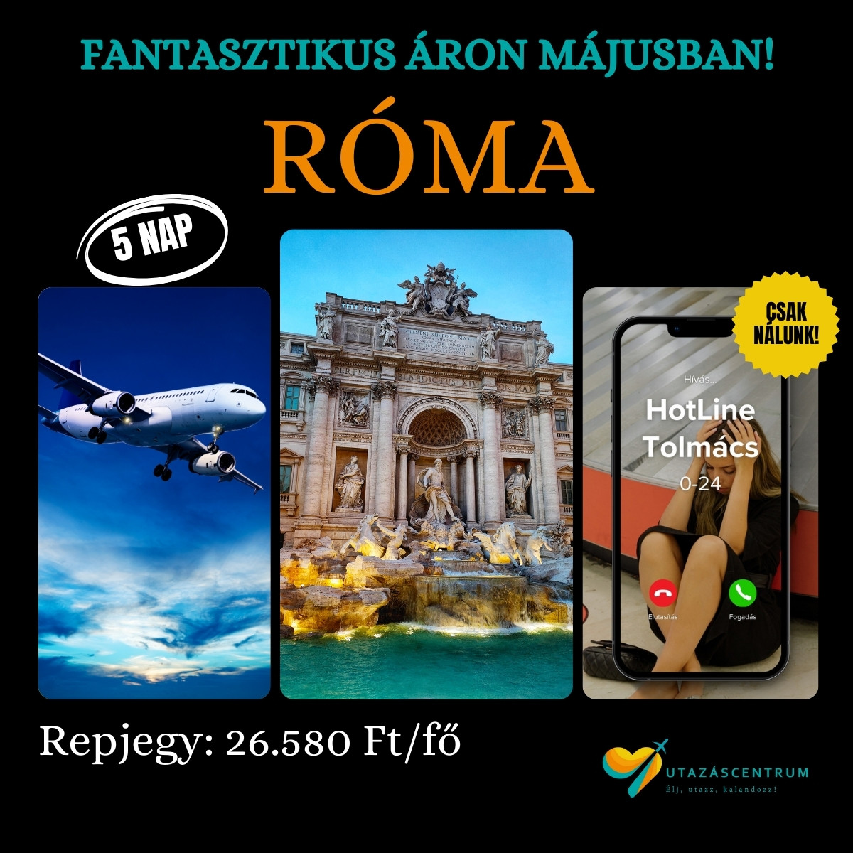 Róma Olaszország repülőjegy utazás városlátogatás szállás utazáscentrum blog nyaralás üdülés